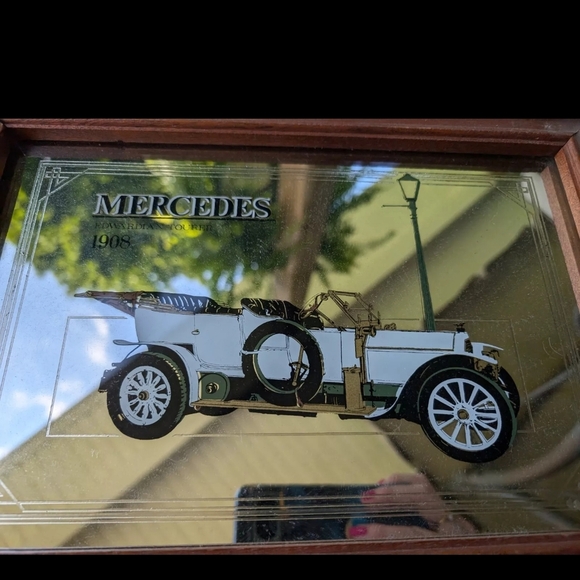 Vintage Mercedes 1908 Framed Mirror - Picture 5 of 7